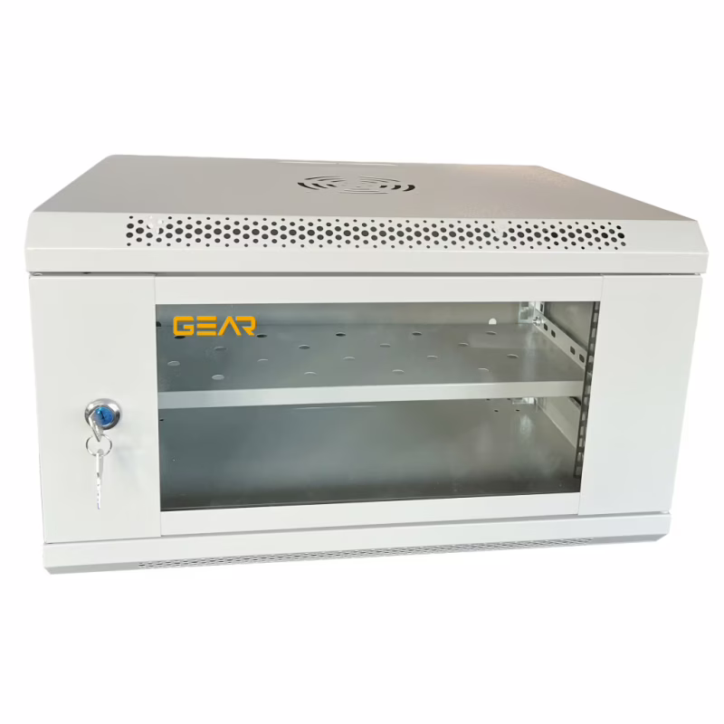Шафа настінна GEAR 6U 19" 600x600x300 мм, + полка 19", grey (GWMSN-6U-600-600G)