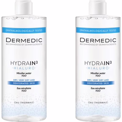 Мицеллярная вода Dermedic Hydrain 3 Hialuro H2O 2 x 500 мл (5901643175801)