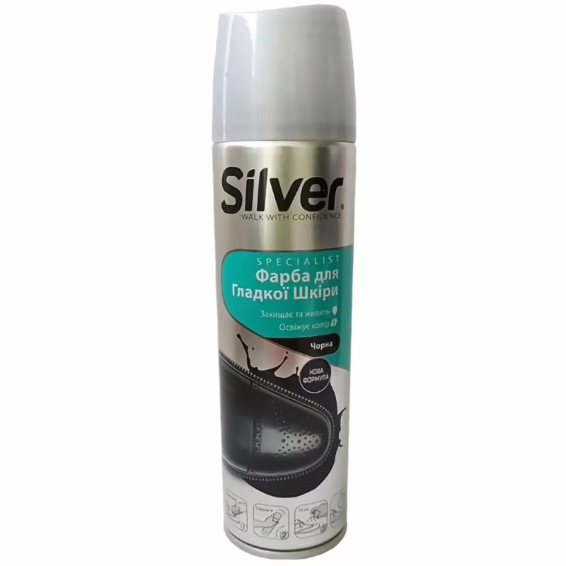 Фарба для взуття Silver Для гладкої шкіри Чорна 250 мл (8690757002734)