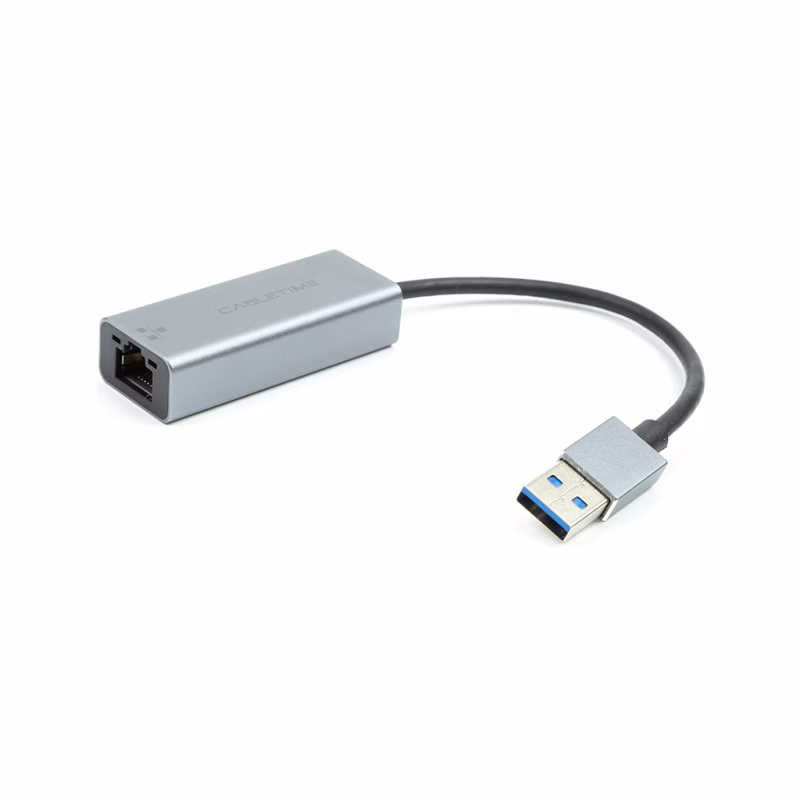 Адаптер USB 3.0 AM to RJ45 Ethernet 1000Mbps PowerPlant (CA913367)
