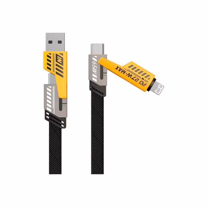 Дата кабель USB-C + USB-A to Lightning+USB-C 1.0m 65W X207 black WUW (6972573336524)