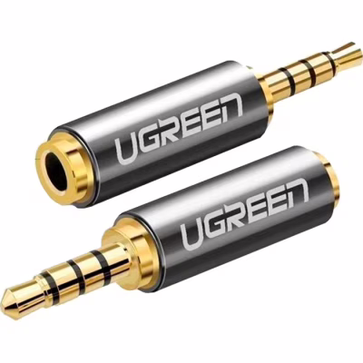 Перехідник 2.5mm M to 3.5mm F adapter black Ugreen (20501)