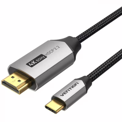 Кабель мультимедийный USB-C to HDMI M 2.0m V2.0 4K 60Hz black Vention (CRBBH)