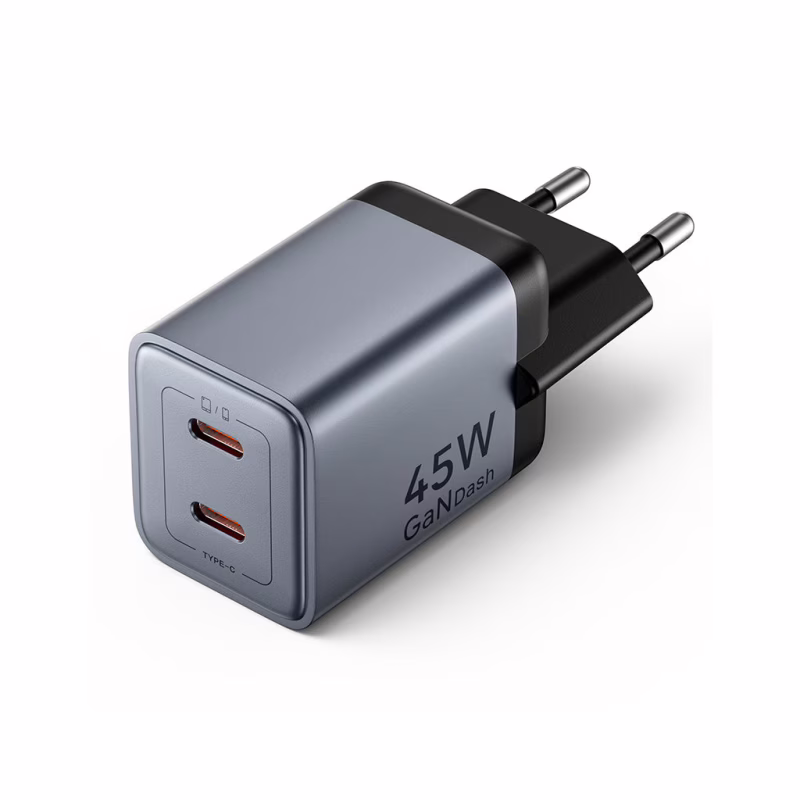 Зарядное устройство Vention 2xUSB-C PD45W GaN gray (FCDH0-EU)