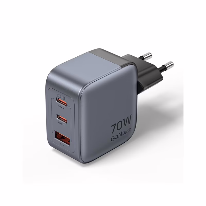 Зарядное устройство Vention 2xUSB-C PD70W + 1xUSB QC3.0 22.5W GaN gray (FEXH0-EU)