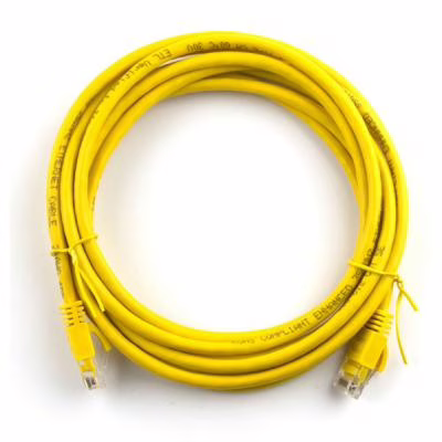 Патч-корд 1.5м, RJ-45, Cat.5e, CU, медь, желтый Ritar (PCR-CU/1.5Yw / 04284)