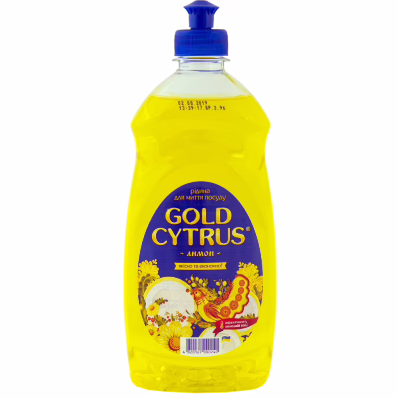 Засіб для ручного миття посуду Gold Cytrus Лимон 500 мл (4820167000240)