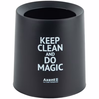 Кошик для паперів Axent Настільний контейнер для сміття, круглий, чорний (2131-01-A)