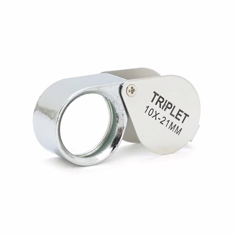 Лупа Voltronic ручна TRIPLET 10X-21mm, складана (брелок), метал-скло, пластикова коробка. 60 * 24 * 18mm. (1152/TR10X-21)