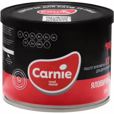 Консерви для собак Carnie Dog м'ясний паштет з яловичини 185 г (4820255190198)