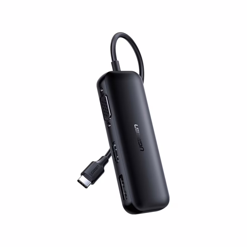Переходник USB2.0 Type-C to VGA V1.2/HDMI V2.0b/DP V1.2a CM260 black Ugreen (60568)