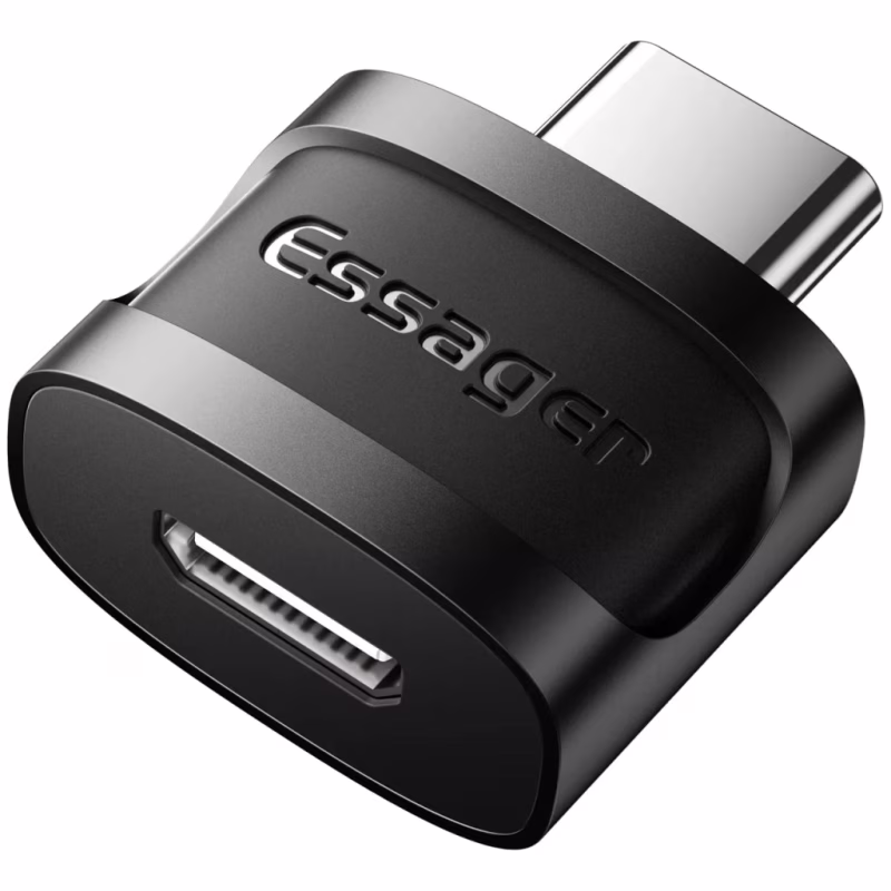 Переходник USB-C M to Micro 5P F gray Essager (EZJMC-XL01)