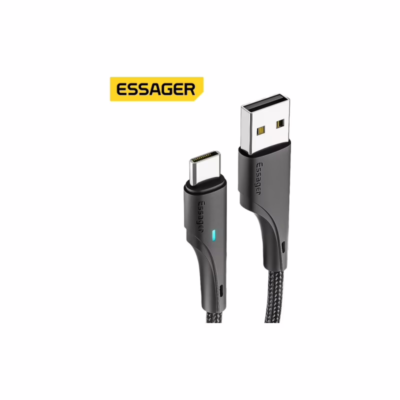 Дата кабель USB 2.0 AM to USB-C 1.0m 3A black Essager (EXCT-LS01)