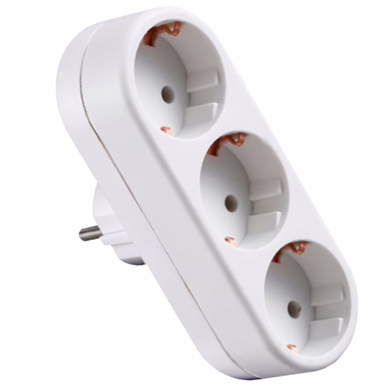 Сетевой разветвитель EUROELECTRIC X3 16 A White с заземлением (EE-3-16A)