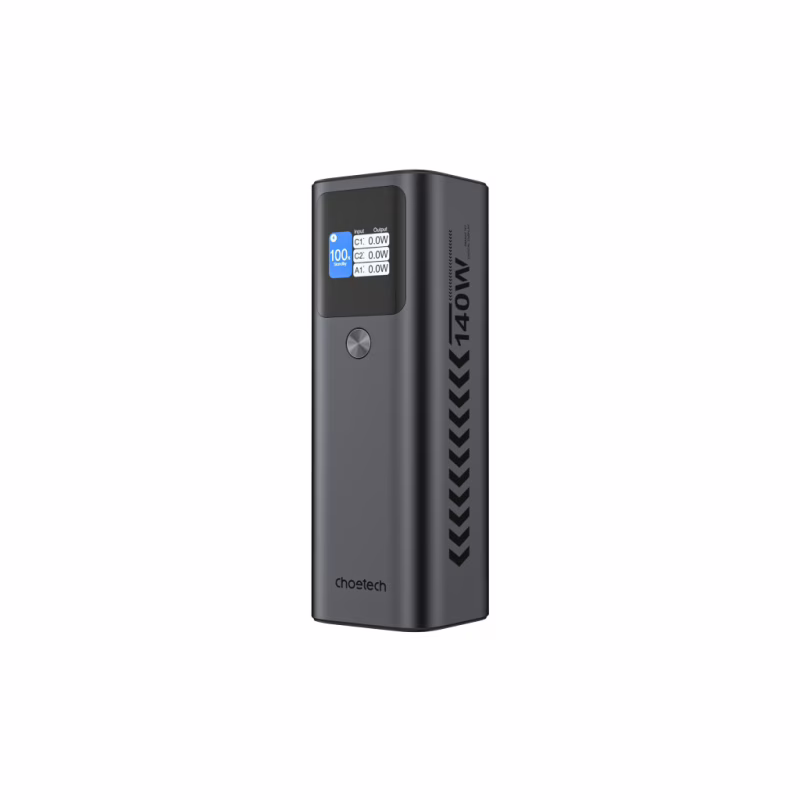 Батарея універсальна Choetech 27000mAh, PD/140W in/out, 2*USB-C/PD5.0, QC3.0/22W, TFT Display (B670-CCGY)