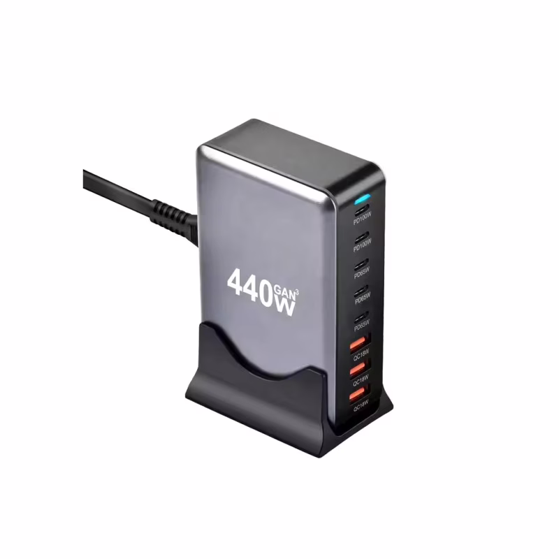 Зарядное устройство XoKo 2xUSB-С PD100W + 3xUSB-С PD65W + 3xUSB QC18W 440W GaN (QC-400)