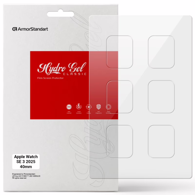 Плівка захисна Armorstandart hydrogel Apple Watch SE 3 2025 40mm 6 pcs (ARM88735)