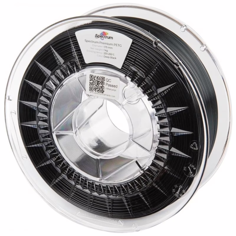 Пластик для 3D-принтера Spectrum PET-G Premium 1.75mm 1kg Black, Deep RAL9017 (80056)