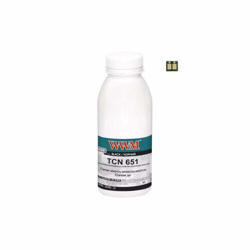 Тонер Canon MF651Cw/MF655Cdw/MF657Cdw, Canon 067 40г Black chip WWM (TC-Can067Bk-40-WWM)