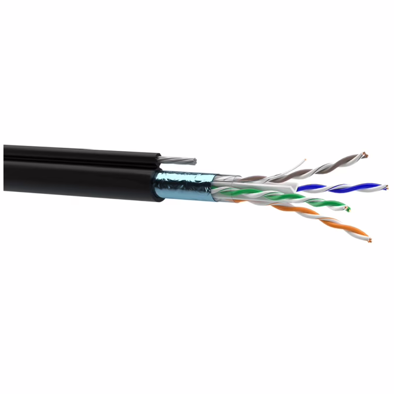 Кабель сетевой OK-Net FTP 305м cat.6 наружный, трос 7*0,5 (F/UTP-cat.6) (КППЭт-ВП (250) 4*2*0,54)