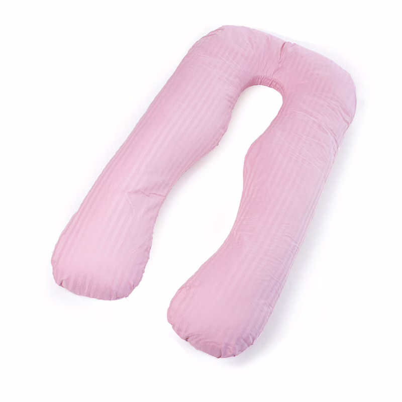 Подушка MirSon для вагітних і відпочинку Satin Stripe №8026 U-подібна Pink (2200006178644)