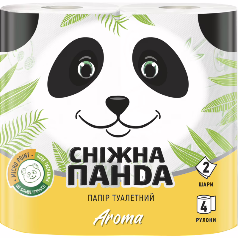 Туалетная бумага Сніжна Панда Aroma 2 слоя 4 рулона (4823019007695)