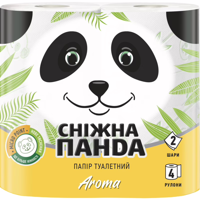 Туалетний папір Сніжна Панда Aroma 2 шари 4 рулони (4823019007695)