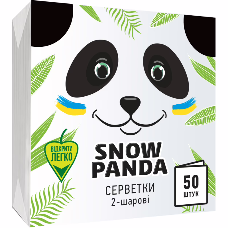 Салфетки столовые Сніжна Панда двухслойные белые 24x24 см 50 шт. (4823019007862)
