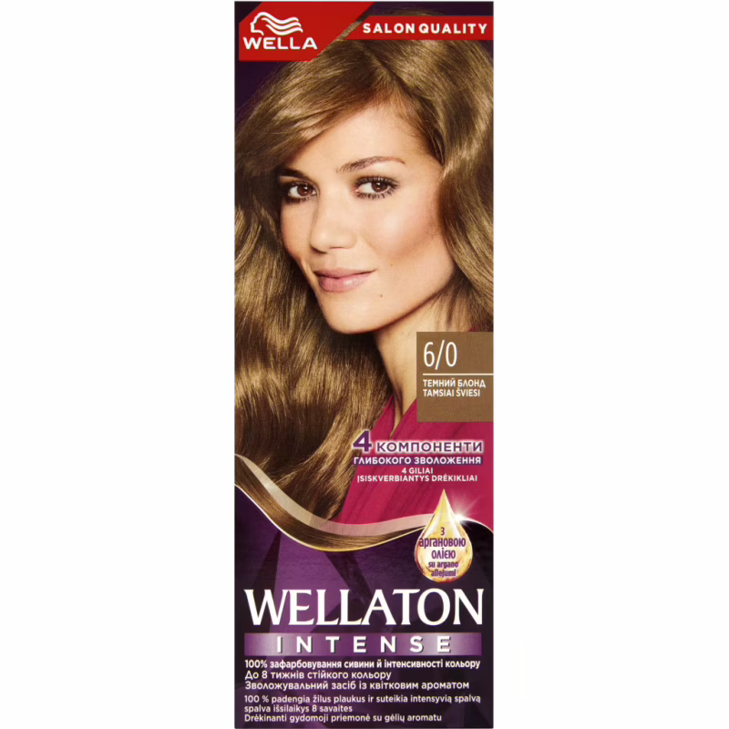 Краска для волос Wellaton 6/0 Темный блонд 110 мл (4064666085678)