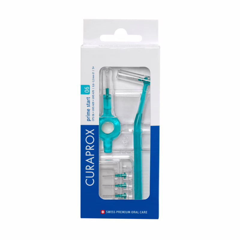 Щітки для міжзубних проміжків Curaprox Prime Start CPS 06 D 0.6 - 2.2 мм 5 шт. + 2 тримачі (7612412427639)