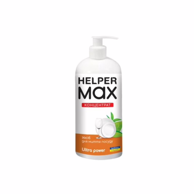 Средство для ручного мытья посуды Helper Max Ultra Рower Концентрат 1 л (4820183972095)