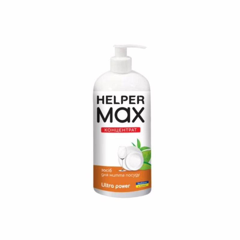 Засіб для ручного миття посуду Helper Max Ultra Рower Концентрат 1 л (4820183972095)