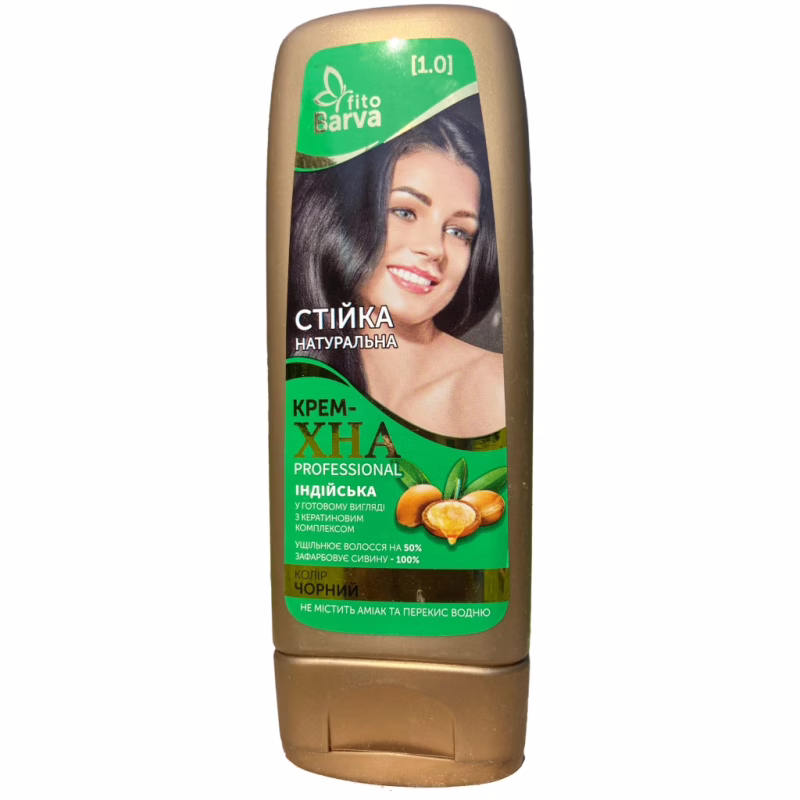 Хна Fito Barva Professional Индийская крем-хна в готовом виде 1.0 - Черный 140 мл (4820098542239)