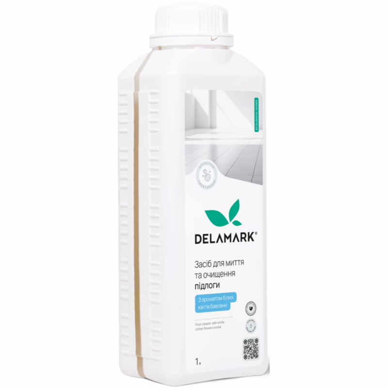 Засіб для миття підлоги DeLaMark Білі квіти бавовни 1 л (4820152333698)