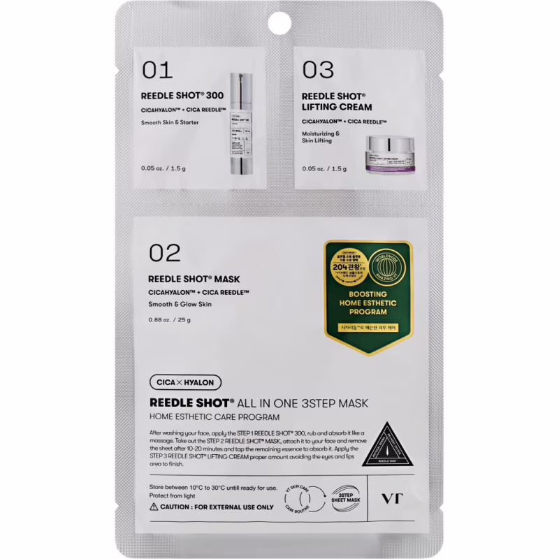 Маска для обличчя VT Cosmetics Reedle Shot All In One 3 Step Mask 1.5 г + 1.5 г + 25 г (8803463003449)