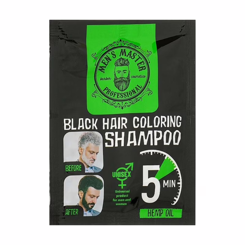 Оттеночный шампунь Men's Master Black Hair Coloring Shampoo Для камуфлирования седины 25 мл (3800010528320)