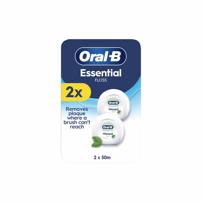 Зубная нить Oral-B Essential Floss Мятная Вощеная 2 катушки по 50 м (8006530045995)
