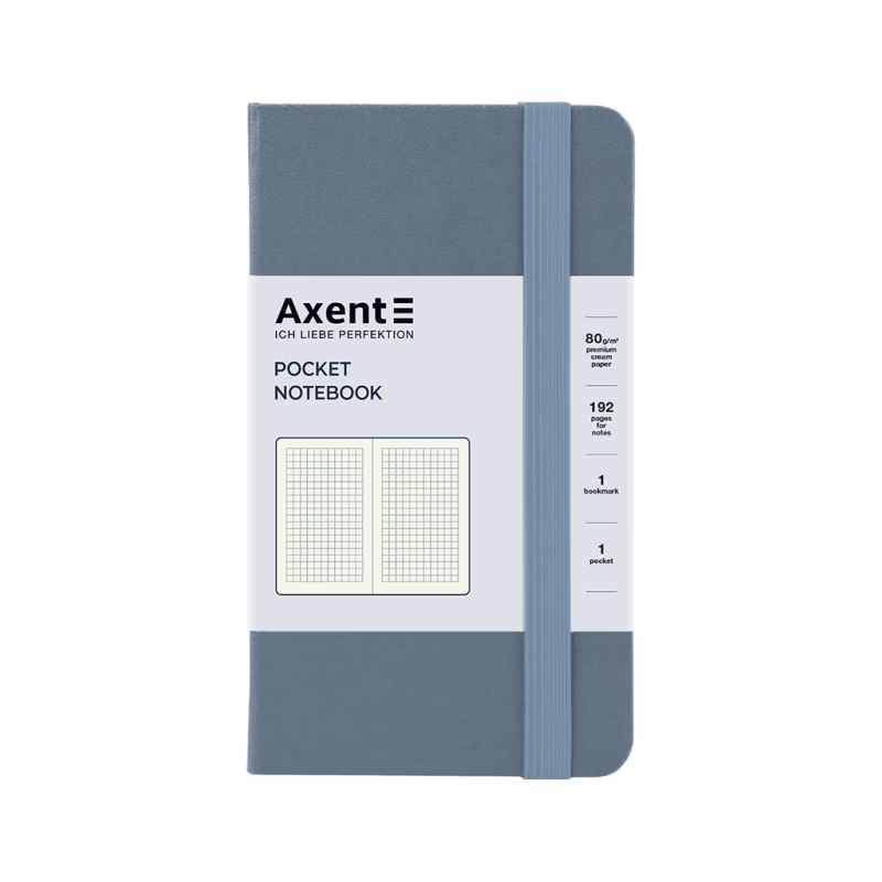 Книга записная Axent Partner 95x140 мм, 96 листов, клетка, серая (8301-62-A)