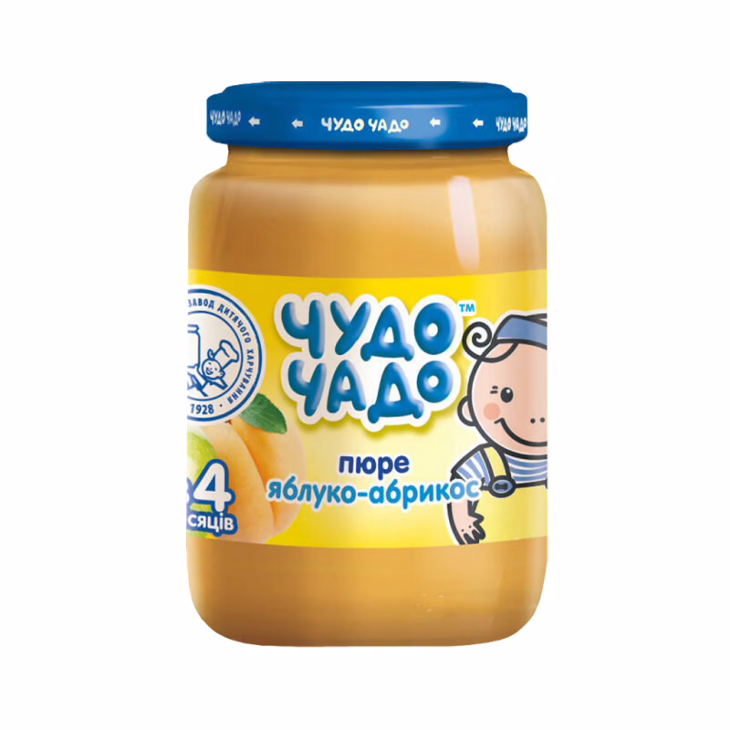 Детское пюре Чудо-Чадо из яблок и абрикоса, 4м+170 г (4820016251427)