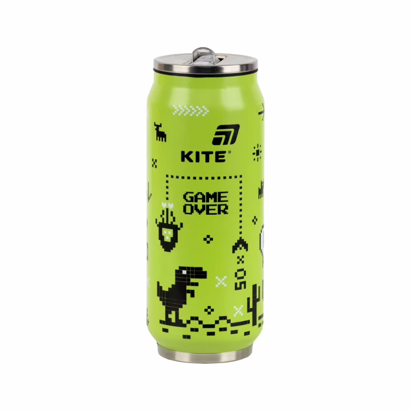 Поїльник-непроливайка Kite Game over термочашка з трубочкою, 500 мл (K25-1264-1)