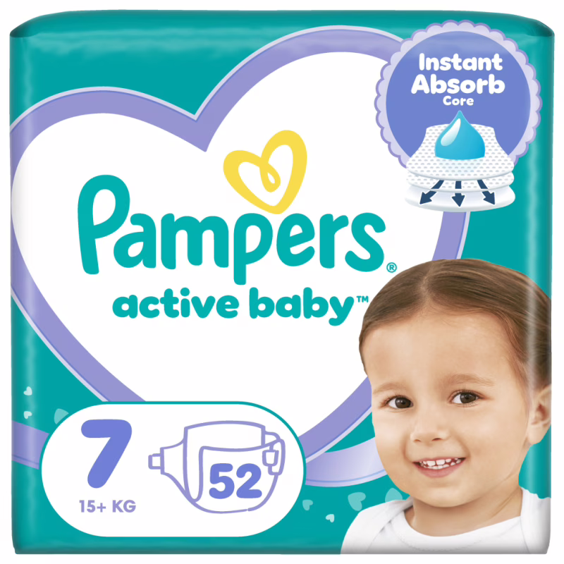 Підгузки Pampers Active Baby Розмір 7 (15+ кг) 52 шт (8006530230131)