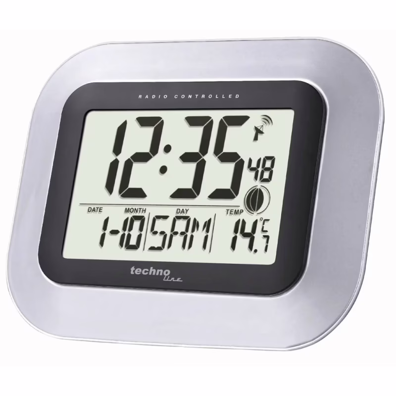 Настінний годинник Technoline WS8005 Silver/Black (DAS301208)
