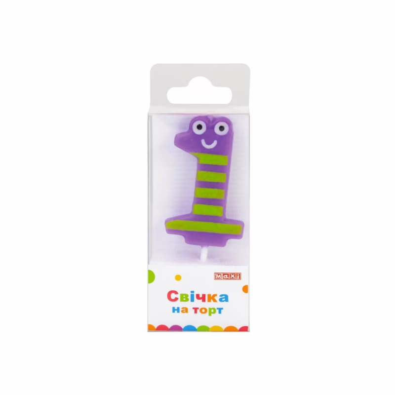 Свеча Maxi "1" 4,5 см, на торт (MX622053-1)
