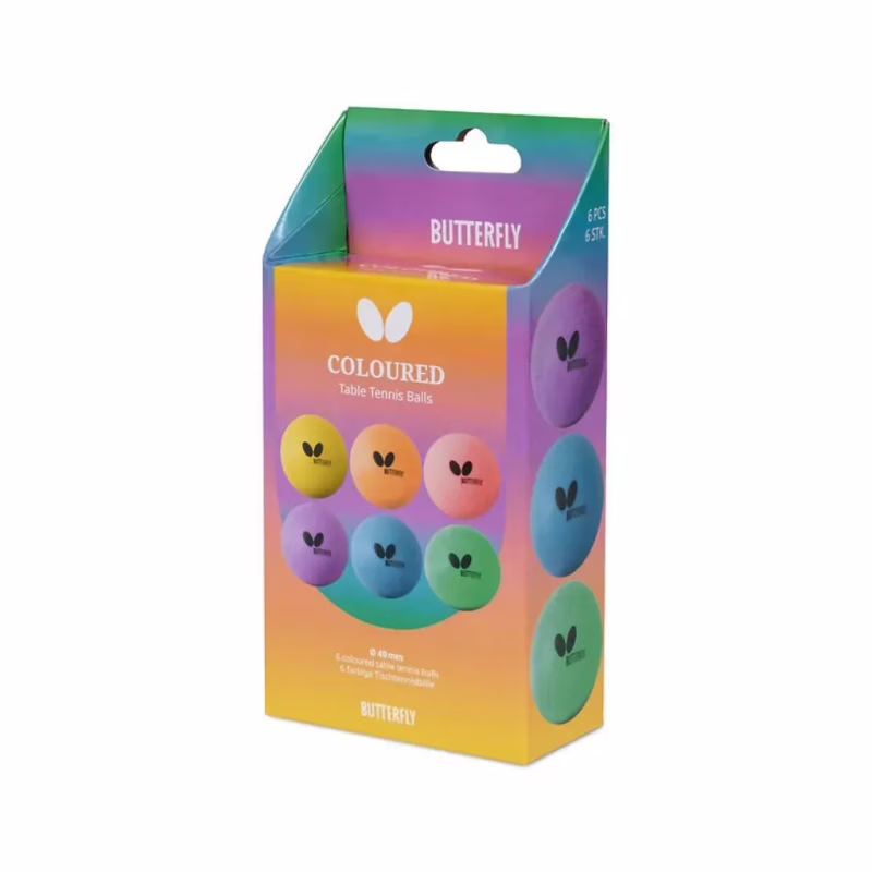 М'ячик для настільного теніса Butterfly Coloured Balls 6 шт (7011630440) (931944)