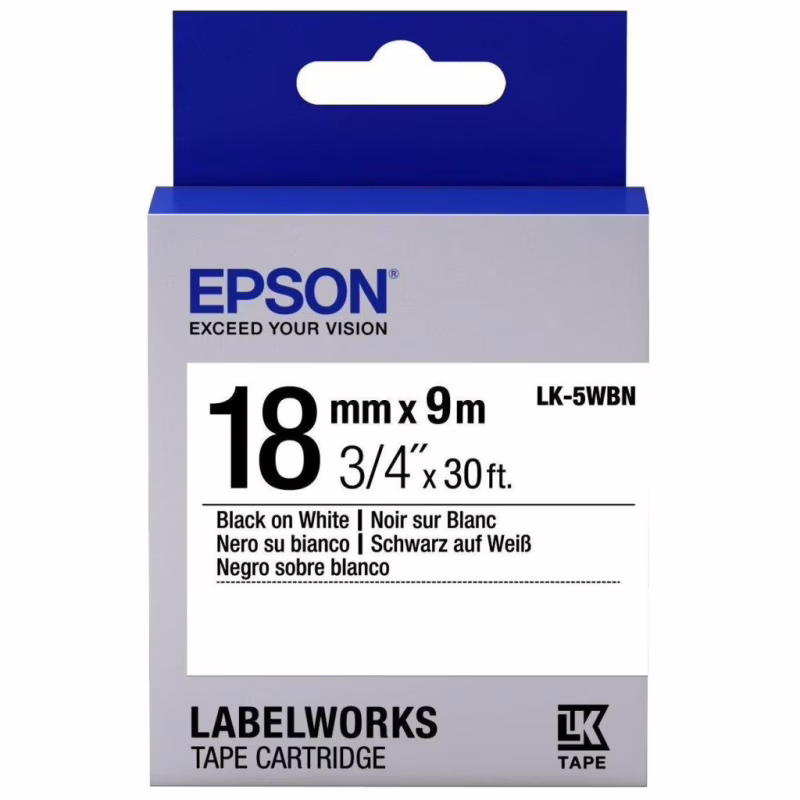 Стрічка для принтера етикеток Epson LK5WBN (C53S655006)