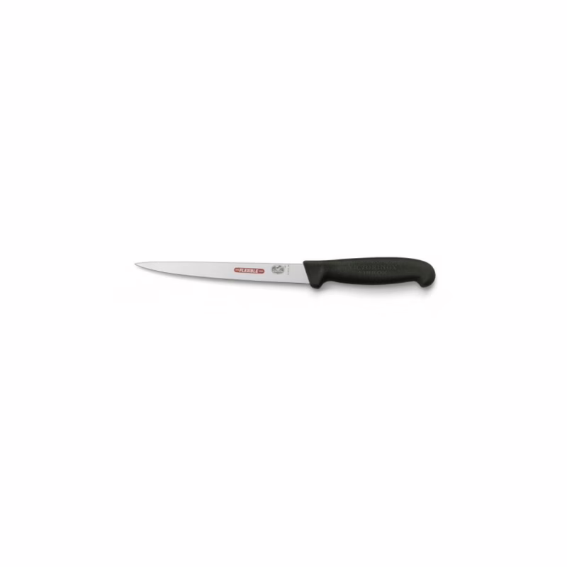 Кухонний ніж Victorinox Fibrox филейный 18 см, черный (5.3813.18)