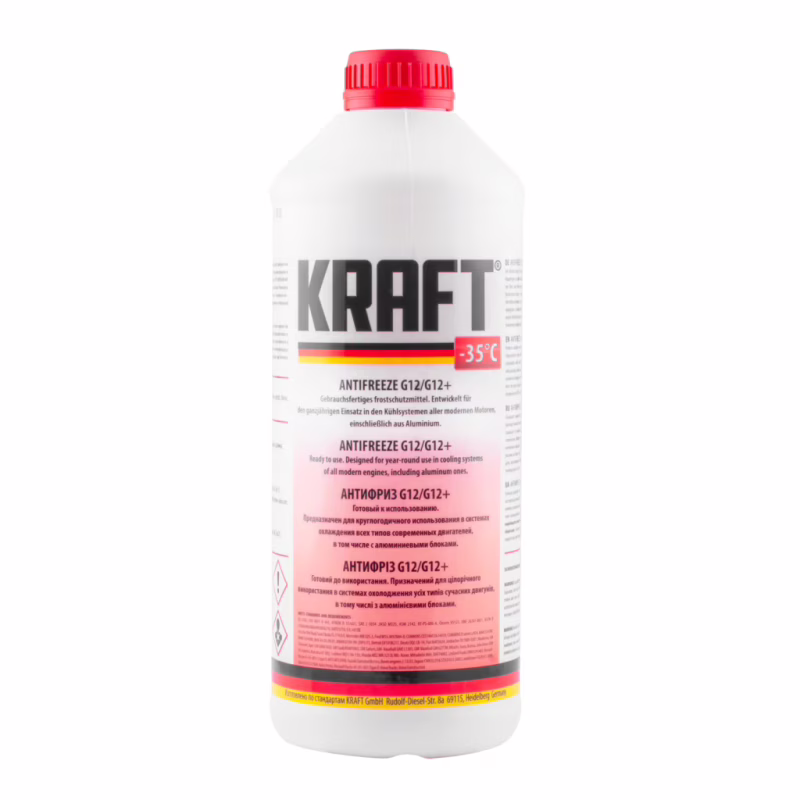 Антифриз KRAFT G12/G12+ -35 (красный) 1,5л (KF109)