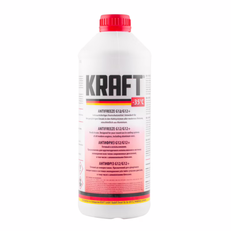 Антифриз KRAFT G12/G12+ -35 (красный) 1,5л (KF109)