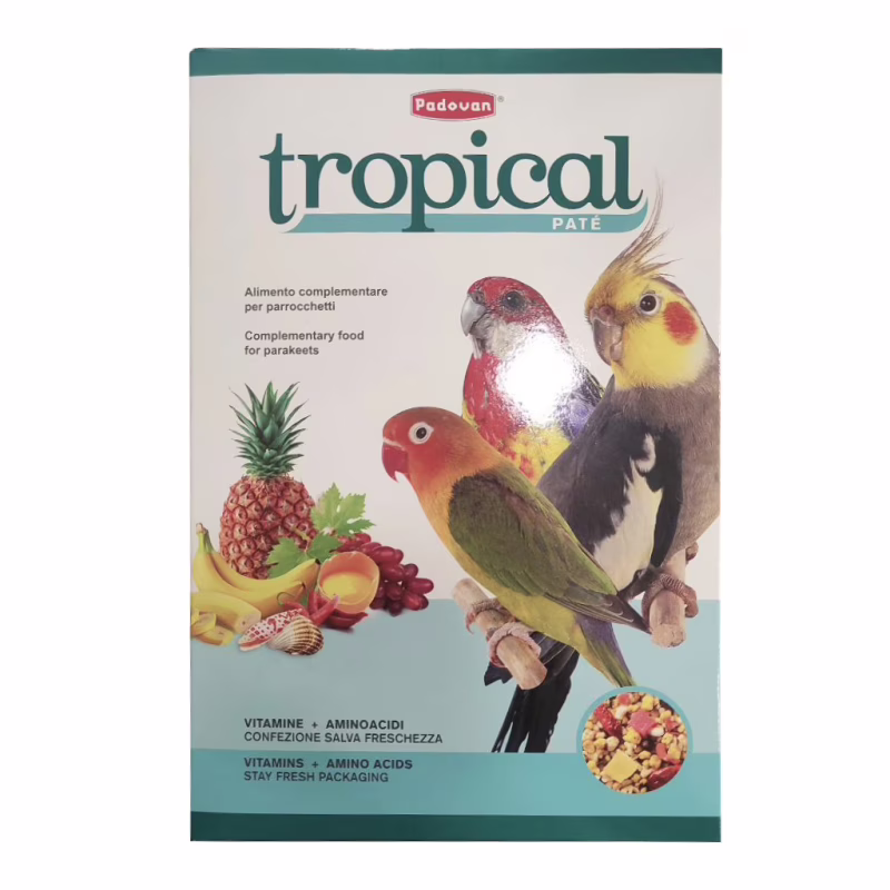 Корм для птиц Padovan Tropical pâtée для средних попугаев (неразлучников, корелл, розел) 700 г (8001254000909)