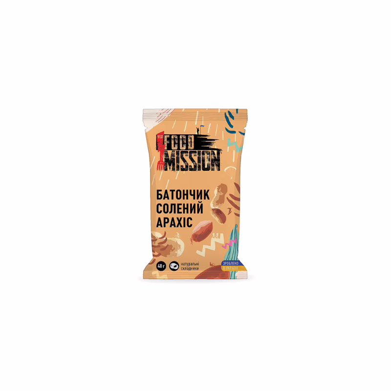 Батончик Food Mission Соленый арахис 40 г (fm.30641)